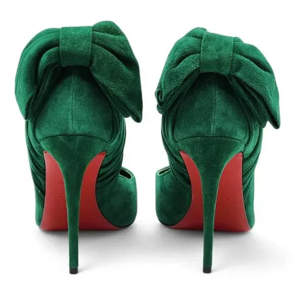 Christian Louboutin Rabakate Pumps 100mm - Suede - Green - 36 5.5US $995 - Picture 5 of 8
